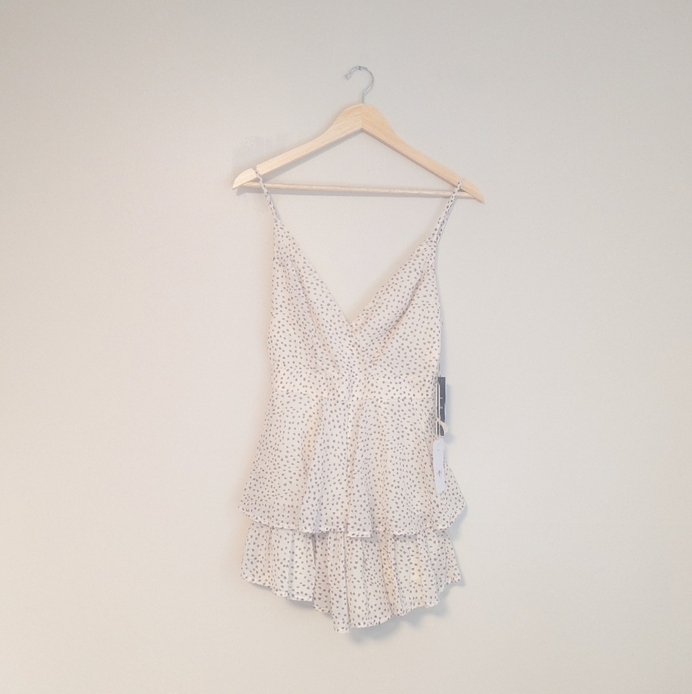 Lulu's Neutral Ruffle Romper - Picture 6 of 6